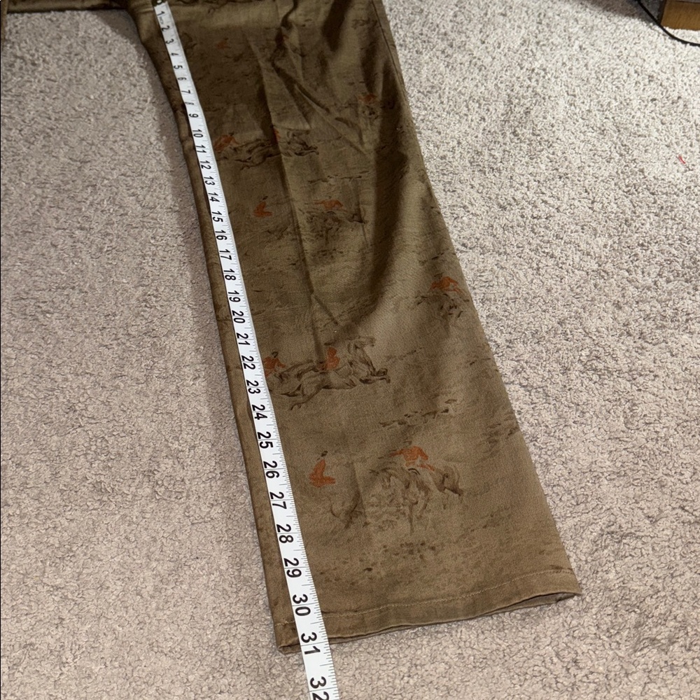 Vintage Lauren Ralph Lauren Pants Womens 4 Tan Equestrian Polo Club Oxford Print - Picture 6 of 10